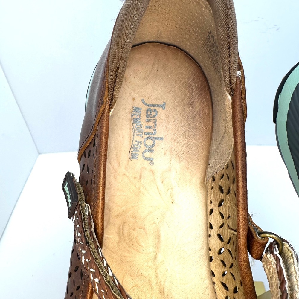 Jambu Bailey MJ Brown Leather Laser Cut Mary Jane Flats Womens 9.5M WJ17BMJ34 - Picture 4 of 14